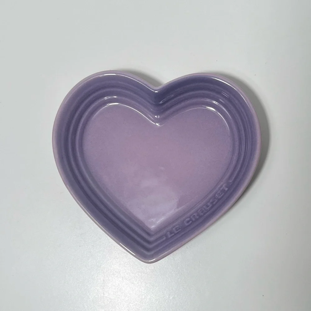 Le Creuset Stoneware Heart Shaped Trinket Dish Plate Tray Bowl